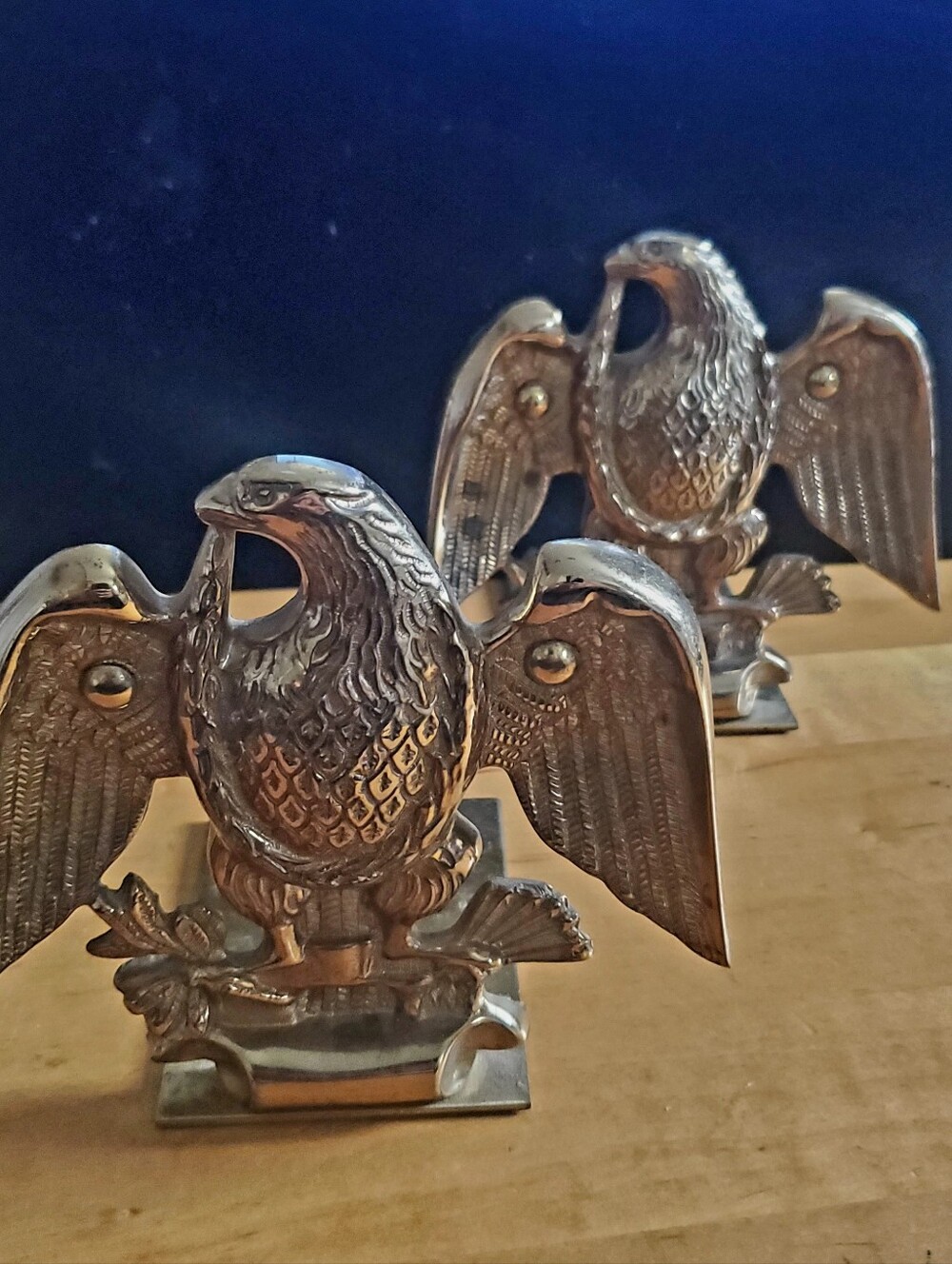 VTG Baldwin Brass Eagle Bookends Forged in USA Patriotic 5.25" Tall